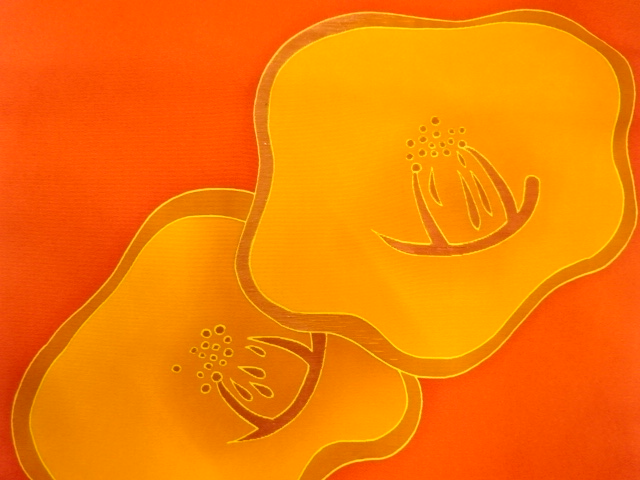 JAPANESE KIMONO / ANTIQUE NAGOYA OBI / SILK / SHIOZE / EMBROIDERY / FLOWER